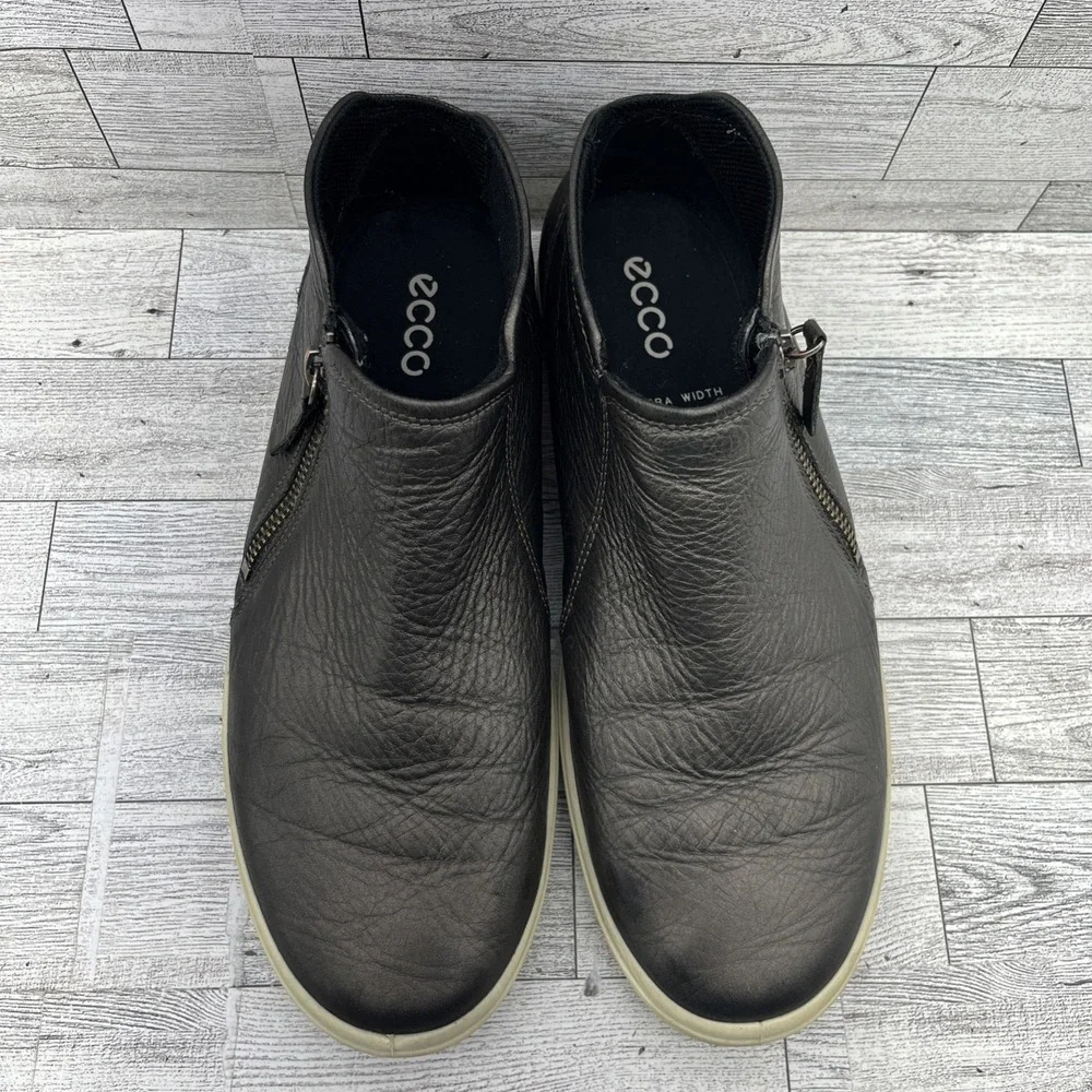 ECCO Soft 7 Bronze Brown Side Zip Low Bootie Shoes Women EU 42 US 8.5 Extra Wide